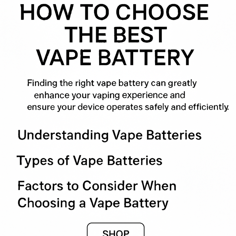 How to Choose the Best Vape Battery - Visual Guide for Vape Users